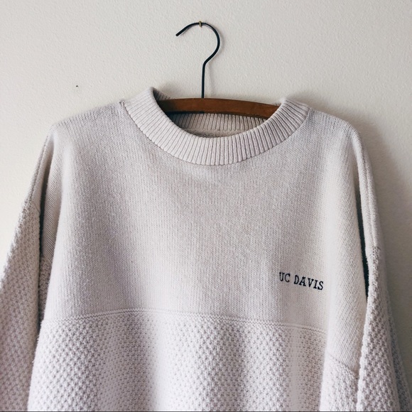 Vintage Other - Vintage UC Davis college sweater cream Mens M /L